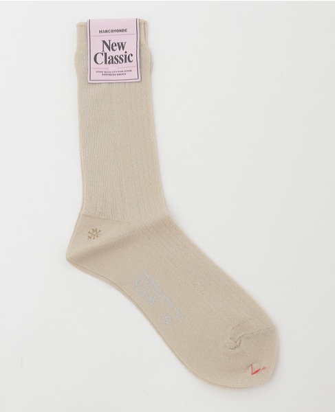 【MARCOMONDE/マルコモンド】switching rib glitter socks 24 詳細画像 アイボリー 4