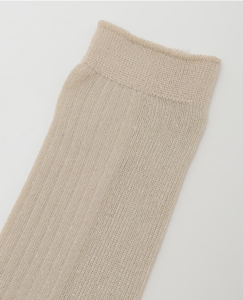 【MARCOMONDE/マルコモンド】switching rib glitter socks 24 詳細画像 アイボリー 7