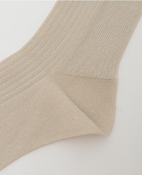 【MARCOMONDE/マルコモンド】switching rib glitter socks 24 詳細画像 アイボリー 8