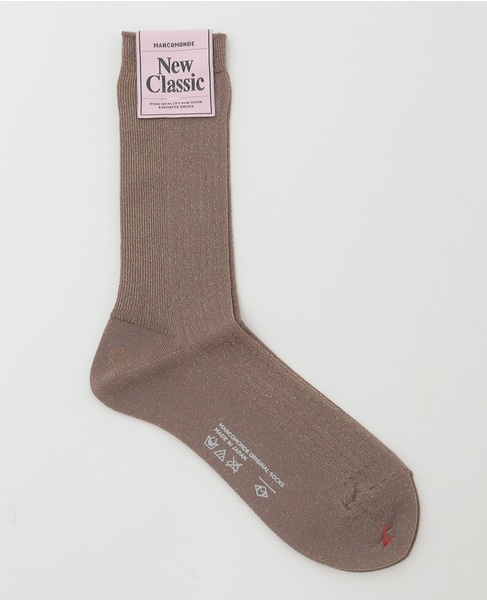 【MARCOMONDE/マルコモンド】switching rib glitter socks 24 詳細画像 ブラウン 1