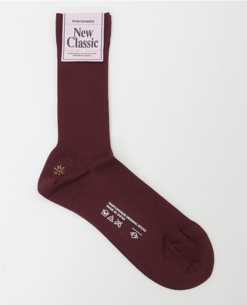 【MARCOMONDE/マルコモンド】fine gauge cotton ribbed socks 23 詳細画像 ボルドー 4
