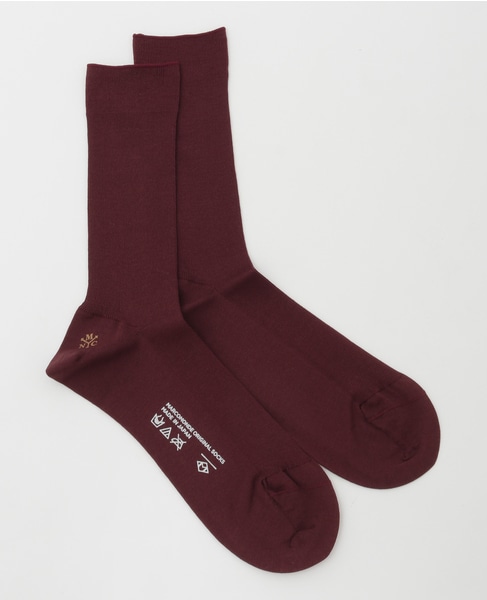 【MARCOMONDE/マルコモンド】fine gauge cotton ribbed socks 23 詳細画像 ボルドー 5