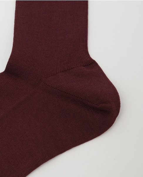 【MARCOMONDE/マルコモンド】fine gauge cotton ribbed socks 23 詳細画像 ボルドー 8