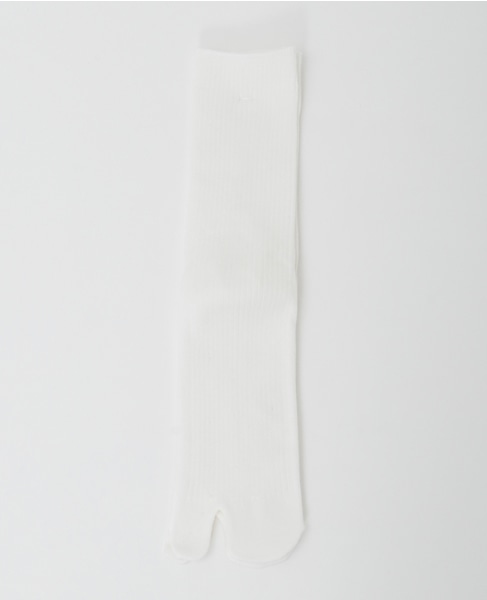 【MARCOMONDE/マルコモンド】basic ribbed cotton short tabi socks 14 詳細画像 ホワイト 1