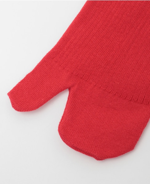 【MARCOMONDE/マルコモンド】basic ribbed cotton short tabi socks 14 詳細画像 レッド 5