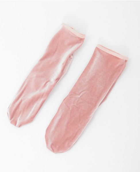 【SIMONE WILD/ シモーネワイルド 】VELVET - ANKLE SOCKS 詳細画像 ピンク 1
