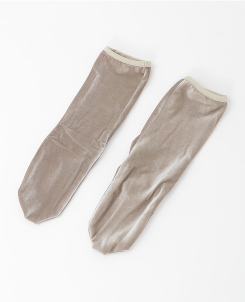 【SIMONE WILD/ シモーネワイルド 】VELVET - ANKLE SOCKS 詳細画像 トープ 1