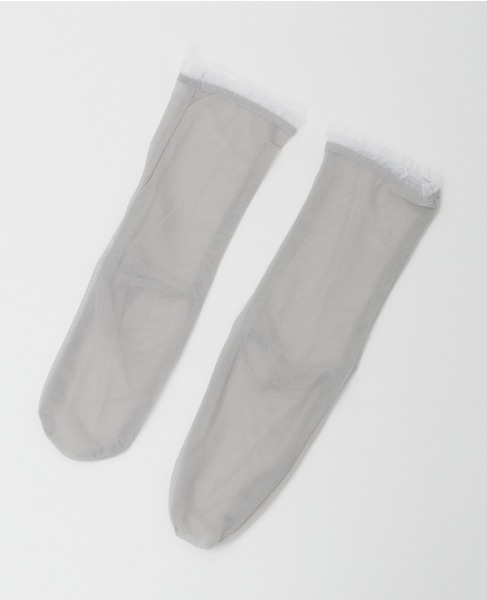 【SIMONE WILD/ シモーネワイルド 】MESH FRILL ANKLE SOCKS 詳細画像 ライトグレー 1