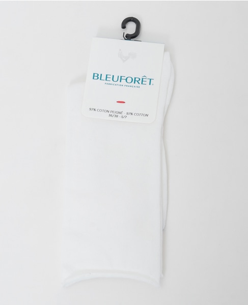 【BLEUFORET/ブルーフォレ】SOLID COLORS VELVET COTTON SOCKS 詳細画像 ホワイト 1