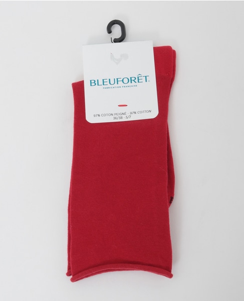 【BLEUFORET/ブルーフォレ】SOLID COLORS VELVET COTTON SOCKS 詳細画像 レッド 1