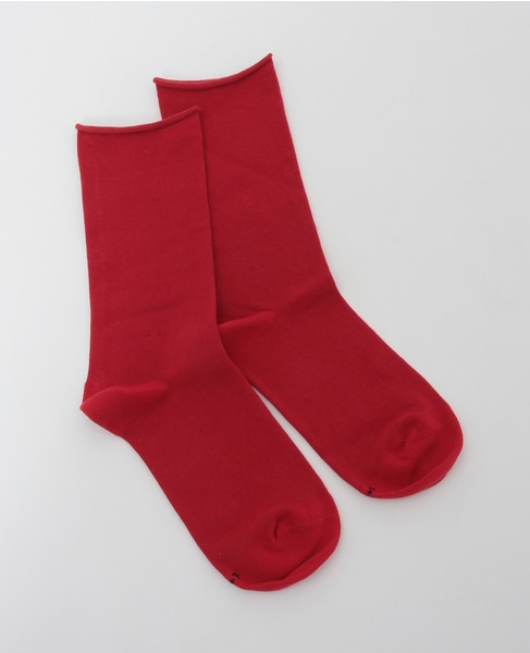 【BLEUFORET/ブルーフォレ】SOLID COLORS VELVET COTTON SOCKS 詳細画像 レッド 2