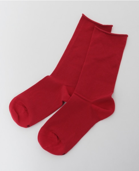 【BLEUFORET/ブルーフォレ】SOLID COLORS VELVET COTTON SOCKS 詳細画像 レッド 3