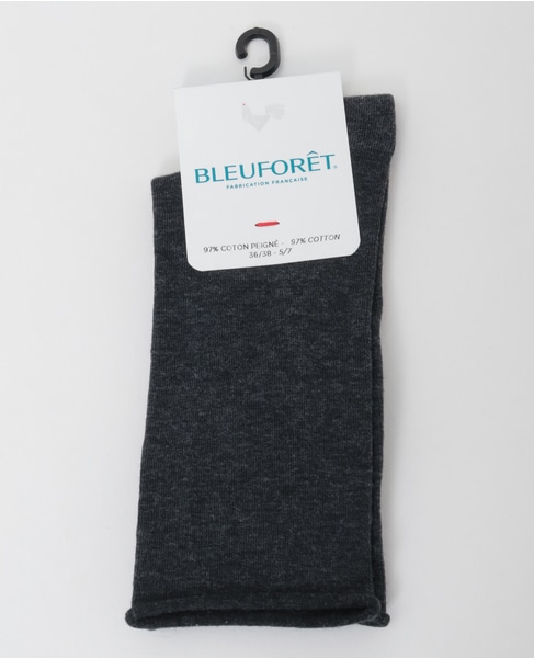 【BLEUFORET/ブルーフォレ】SOLID COLORS VELVET COTTON SOCKS 詳細画像 チャコールグレー 1