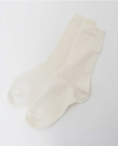 【BLEUFORET/ブルーフォレ】SOLID COLORS CASHMERE SOCKS 詳細画像 アイボリー 3