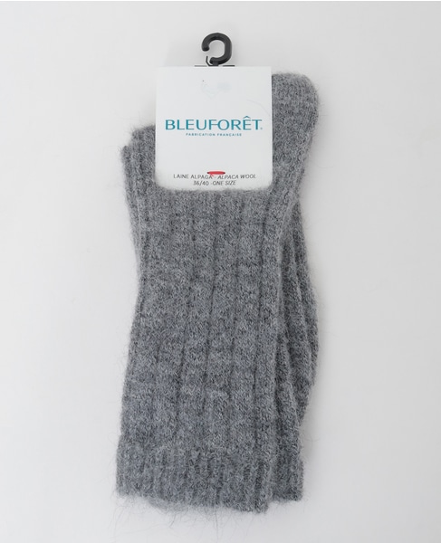 【BLEUFORET/ブルーフォレ】RIBBED ALPACA WOOL SOCKS 詳細画像 グレー 1