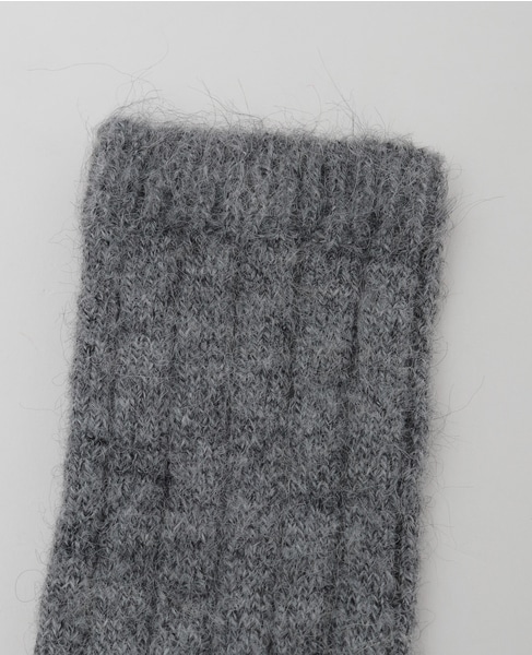 【BLEUFORET/ブルーフォレ】RIBBED ALPACA WOOL SOCKS 詳細画像 グレー 4