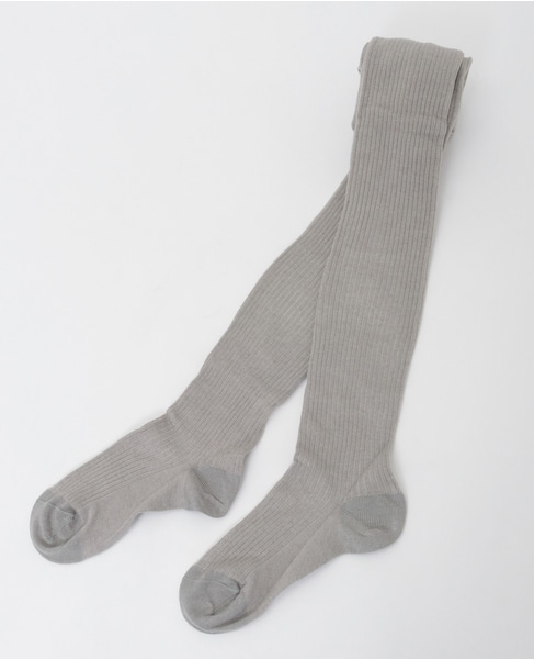 【BLEUFORET/ブルーフォレ】 RIBBED MODAL CASHMERE TIGHTS 詳細画像 グレージュ 2