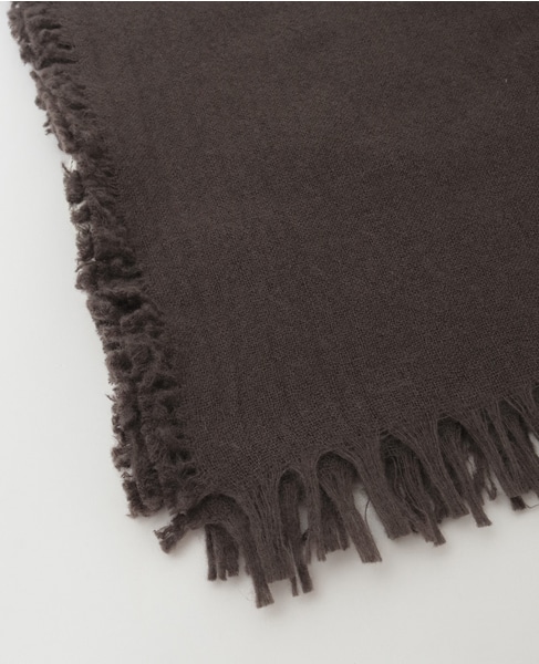 【ASAUCE MELER /アソースメレ】 ファインラムエアリーソリッドウールストール 詳細画像 ブラウン 2