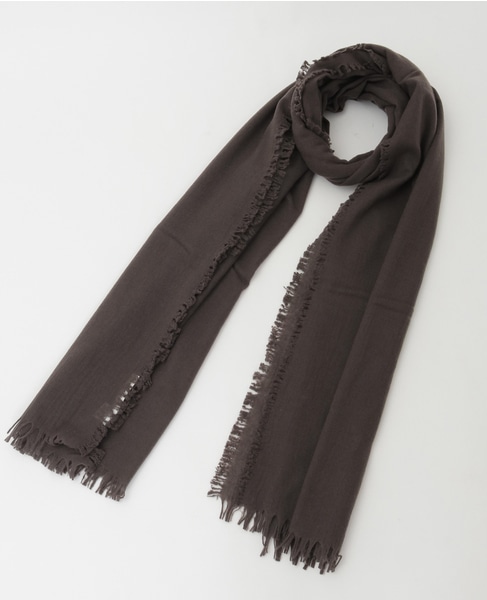 【ASAUCE MELER /アソースメレ】 ファインラムエアリーソリッドウールストール 詳細画像 ブラウン 5