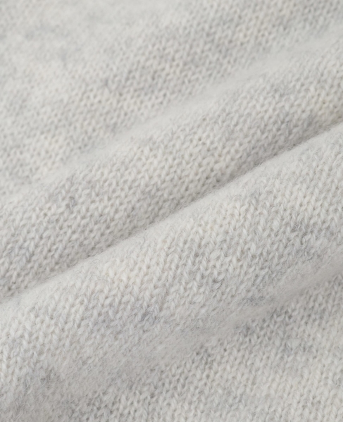 【ASAUCE MELER /アソースメレ】 シームレストライアングルカシミヤニットストール 詳細画像 ライトグレー 5