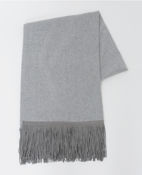 【ASAUCE MELER /アソースメレ】 カシミヤスエードフリンジストール 詳細画像 グレー 1