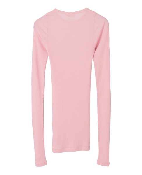 【AURALEE/オーラリー】WOOL SILK SOFT RIB L/S TEE 詳細画像 ピンク 2