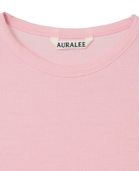 【AURALEE/オーラリー】WOOL SILK SOFT RIB L/S TEE 詳細画像 ピンク 3