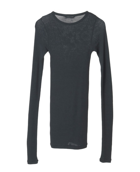 【AURALEE/オーラリー】WOOL SILK SOFT RIB L/S TEE 詳細画像 ブラック 2