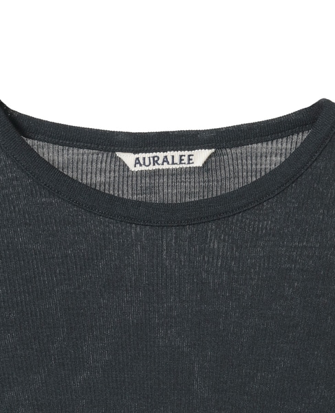 【AURALEE/オーラリー】WOOL SILK SOFT RIB L/S TEE 詳細画像 ブラック 3