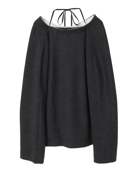 【CARVEN /カルヴェン】BL313-DRAPE BACK TOP 詳細画像 チャコールグレー 1