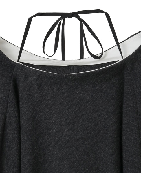 【CARVEN /カルヴェン】BL313-DRAPE BACK TOP 詳細画像 チャコールグレー 3