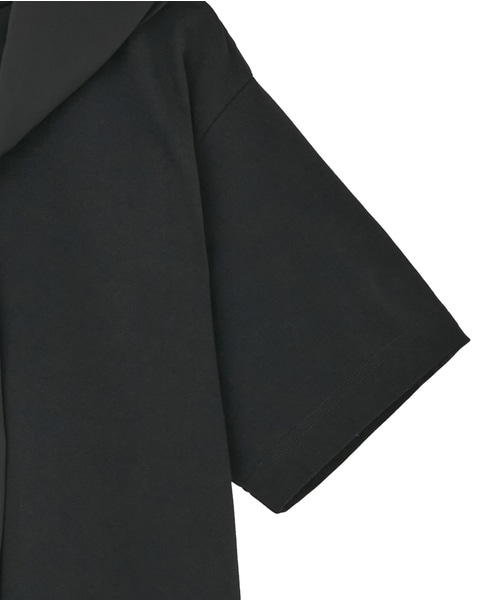 【CARVEN /カルヴェン】JT301-SCARF T-SHIRT 詳細画像 ブラック 4