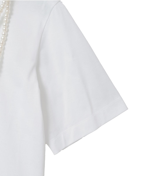 【CARVEN /カルヴェン】JT202-TOP PEARL NECKLACE T-SHIRT 詳細画像 ホワイト 6
