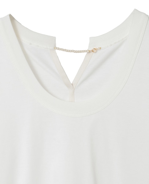 【CARVEN /カルヴェン】JT303-PEARL SCOOP NECK T-SHIRT 詳細画像 アイボリー 3