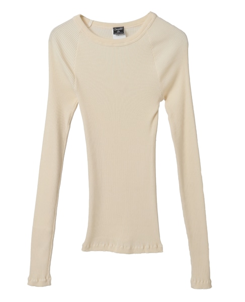 《別注》【Oscalito/オスカリート】リブクルーネックプルオーバー 詳細画像 アイボリー 1