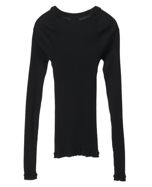 《別注》【Oscalito/オスカリート】リブクルーネックプルオーバー 詳細画像 ブラック 2