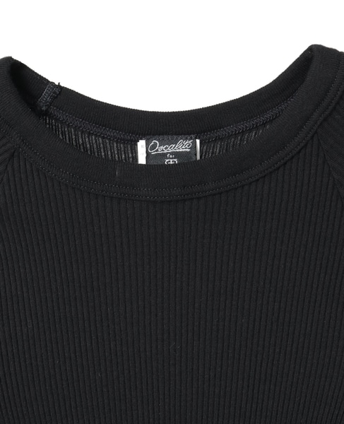 《別注》【Oscalito/オスカリート】リブクルーネックプルオーバー 詳細画像 ブラック 3