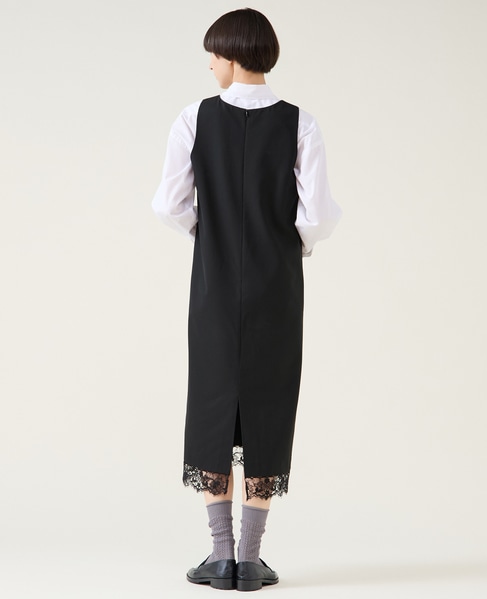 レースコンビギャバワンピース 詳細画像 ブラック 4