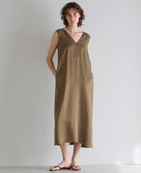 ヴィンテージライクキュプラパールワンピース 詳細画像 キャメル 1