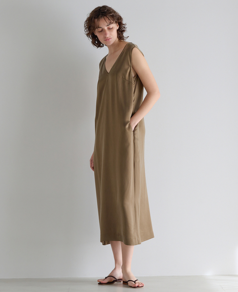 ヴィンテージライクキュプラパールワンピース 詳細画像 キャメル 2