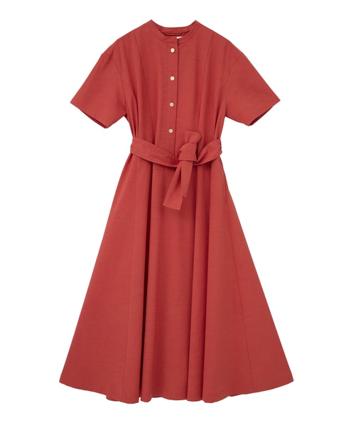 【l’heritage martinique/レリタージュ マルティニーク】リネンコットンストレッチワンピース 詳細画像 オレンジ 1