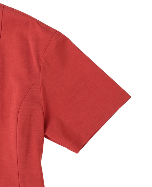 【l’heritage martinique/レリタージュ マルティニーク】リネンコットンストレッチワンピース 詳細画像 オレンジ 4