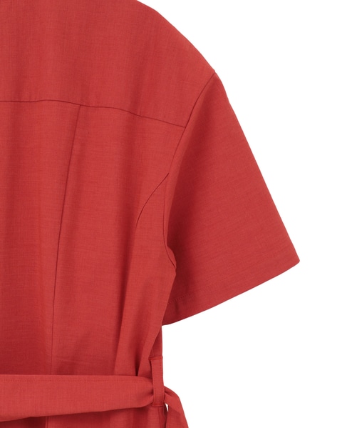 【l’heritage martinique/レリタージュ マルティニーク】リネンコットンストレッチワンピース 詳細画像 オレンジ 5