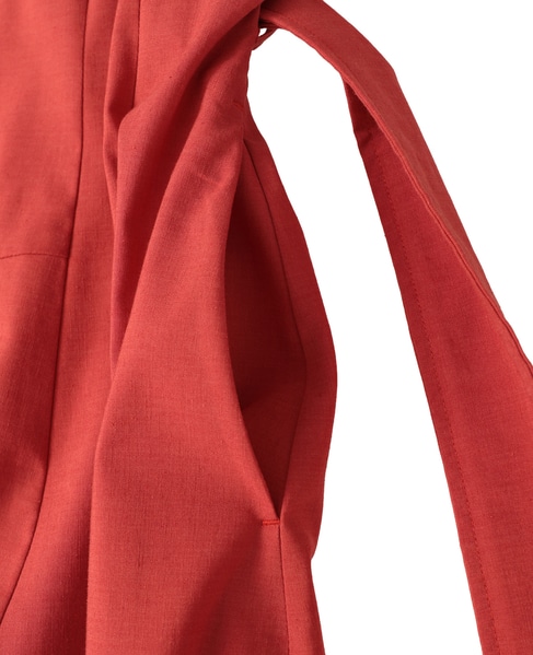 【l’heritage martinique/レリタージュ マルティニーク】リネンコットンストレッチワンピース 詳細画像 オレンジ 8