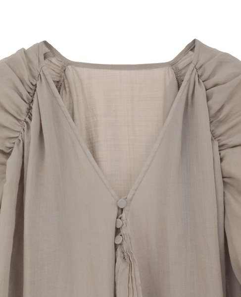 《コラボ》大草直子さん&times;martinique ラミーギャザースリーブワンピース 詳細画像 グレージュ 5