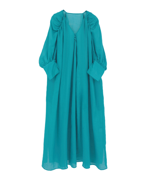 《コラボ》大草直子さん&times;martinique ラミーギャザースリーブワンピース 詳細画像 ブルーグリーン 3