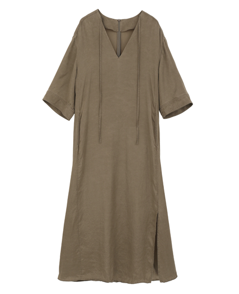 《コラボ》大草直子さん&times;martinique Vネックナローワンピース 詳細画像 カーキ 2