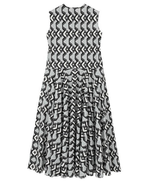 【l’heritage martinique/レリタージュ マルティニーク】アールデコ・タイルサマードレス 詳細画像 ブラック×オフ 2