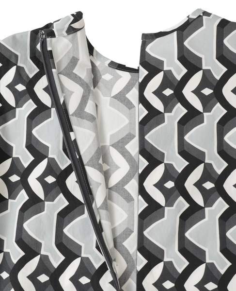 【l’heritage martinique/レリタージュ マルティニーク】アールデコ・タイルサマードレス 詳細画像 ブラック×オフ 4