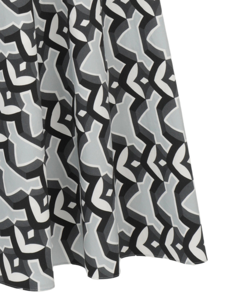 【l’heritage martinique/レリタージュ マルティニーク】アールデコ・タイルサマードレス 詳細画像 ブラック×オフ 6